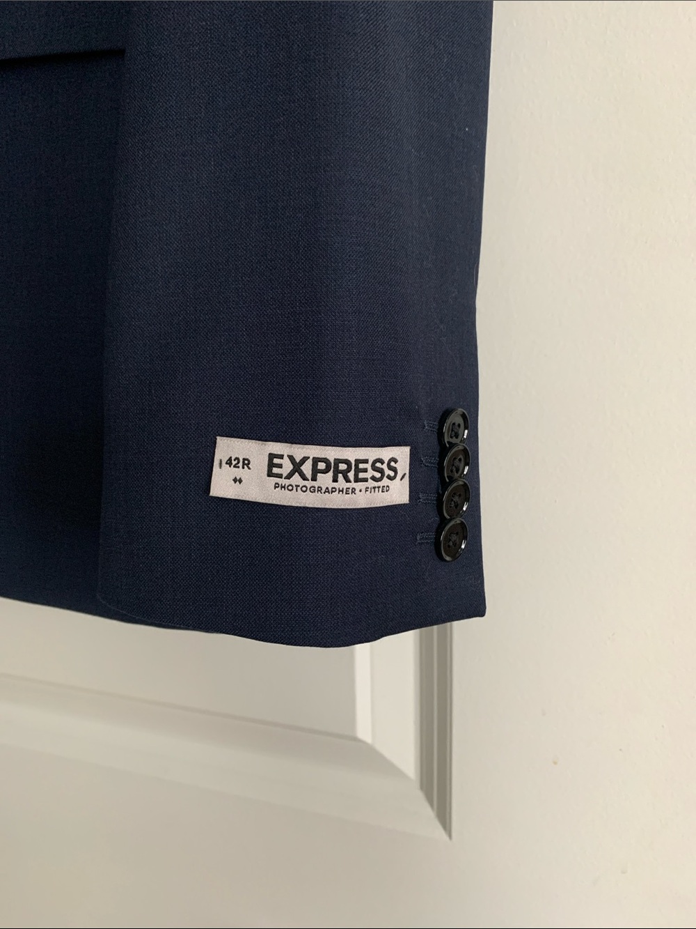 Express Men's Navy Two-Button Suit Jacket - Classic Tailored Blazer-New with Tag - Picture 2 of 7